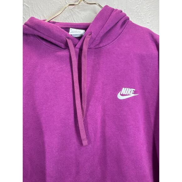 Nike Sportswear Club Fleece Hoodie Mens Mauve BV2654-610 Bold Berry Size M - Picture 1 of 5